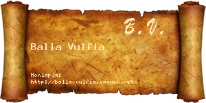 Balla Vulfia névjegykártya
